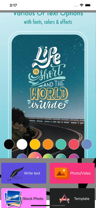 Share your own thoughts or Words with picture. Create beautiful inspirational text pictures and sayings images for social accounts. Add poems or quotes to a photo and share your thoughts on social life.